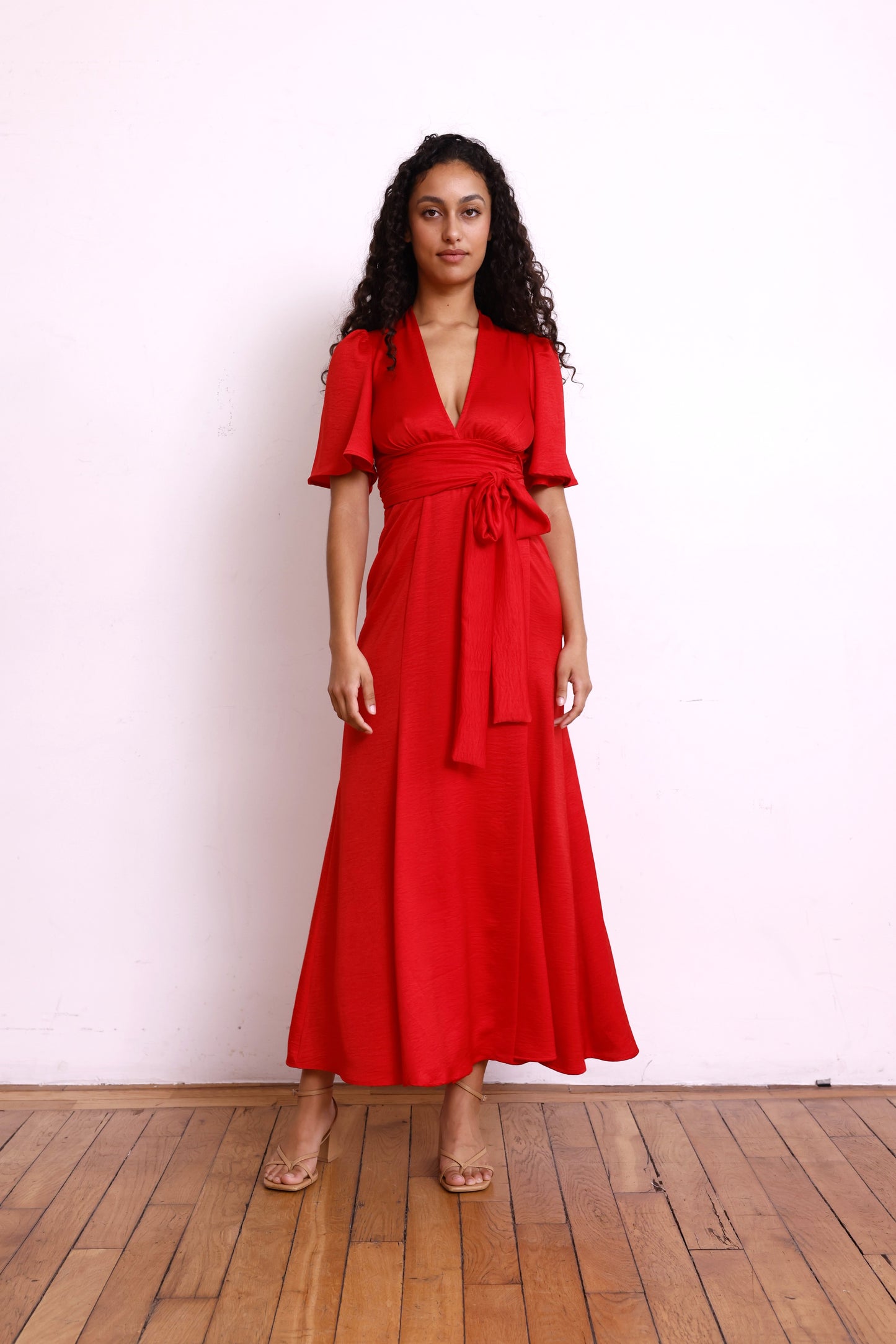 Robe EMMA satin rouge