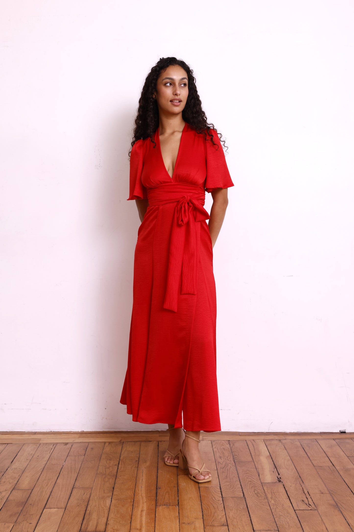 Robe EMMA satin rouge