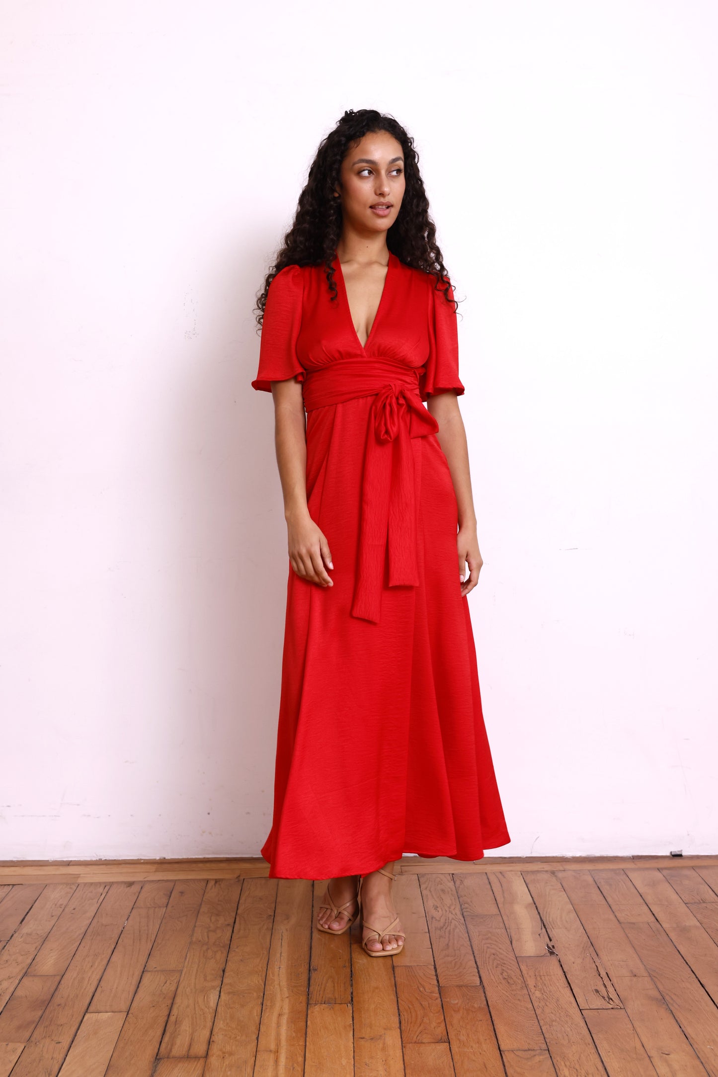 Robe EMMA satin rouge