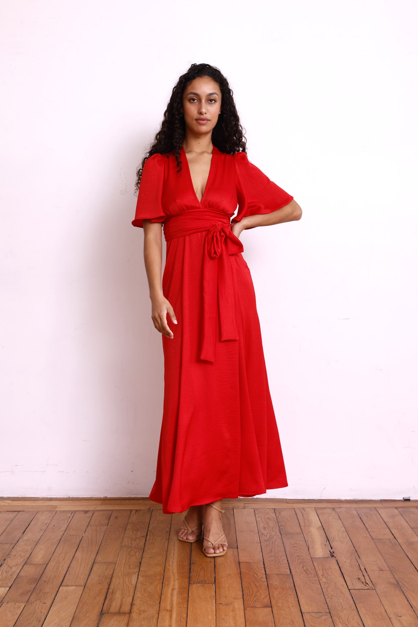 Robe EMMA satin rouge