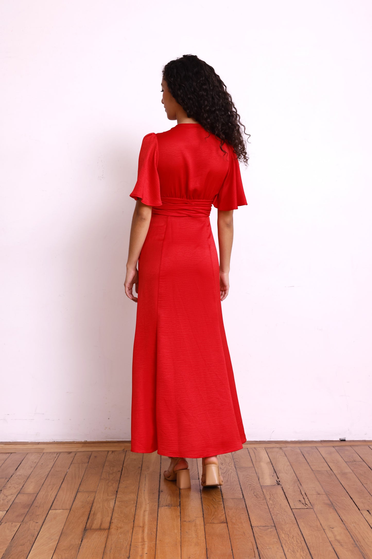 Robe EMMA satin rouge