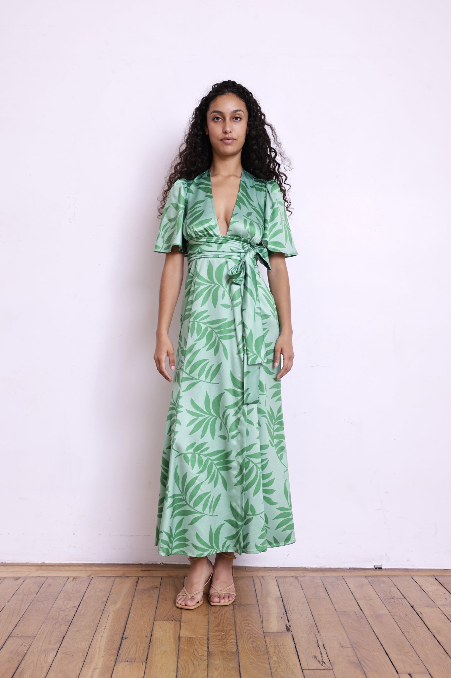 Robe EMMA palma vert