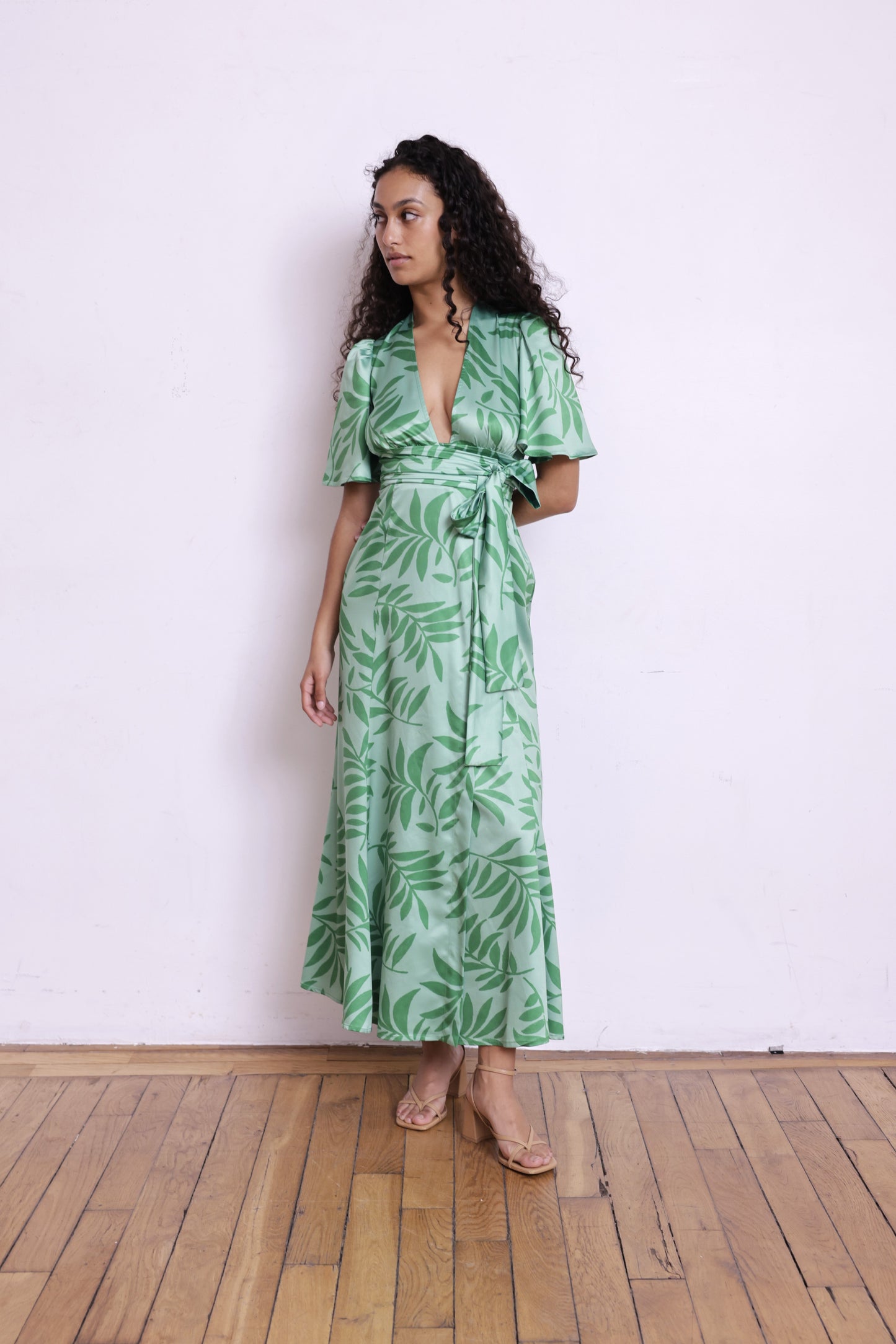 Robe EMMA palma vert