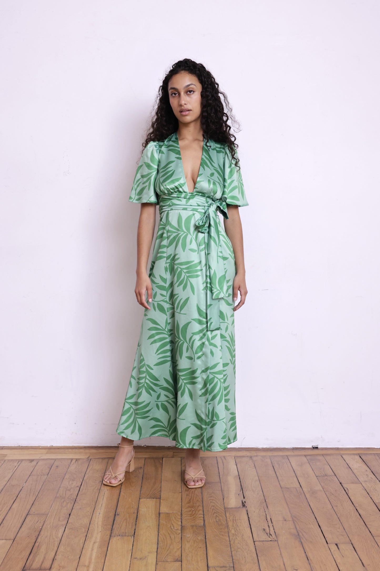 Robe EMMA palma vert