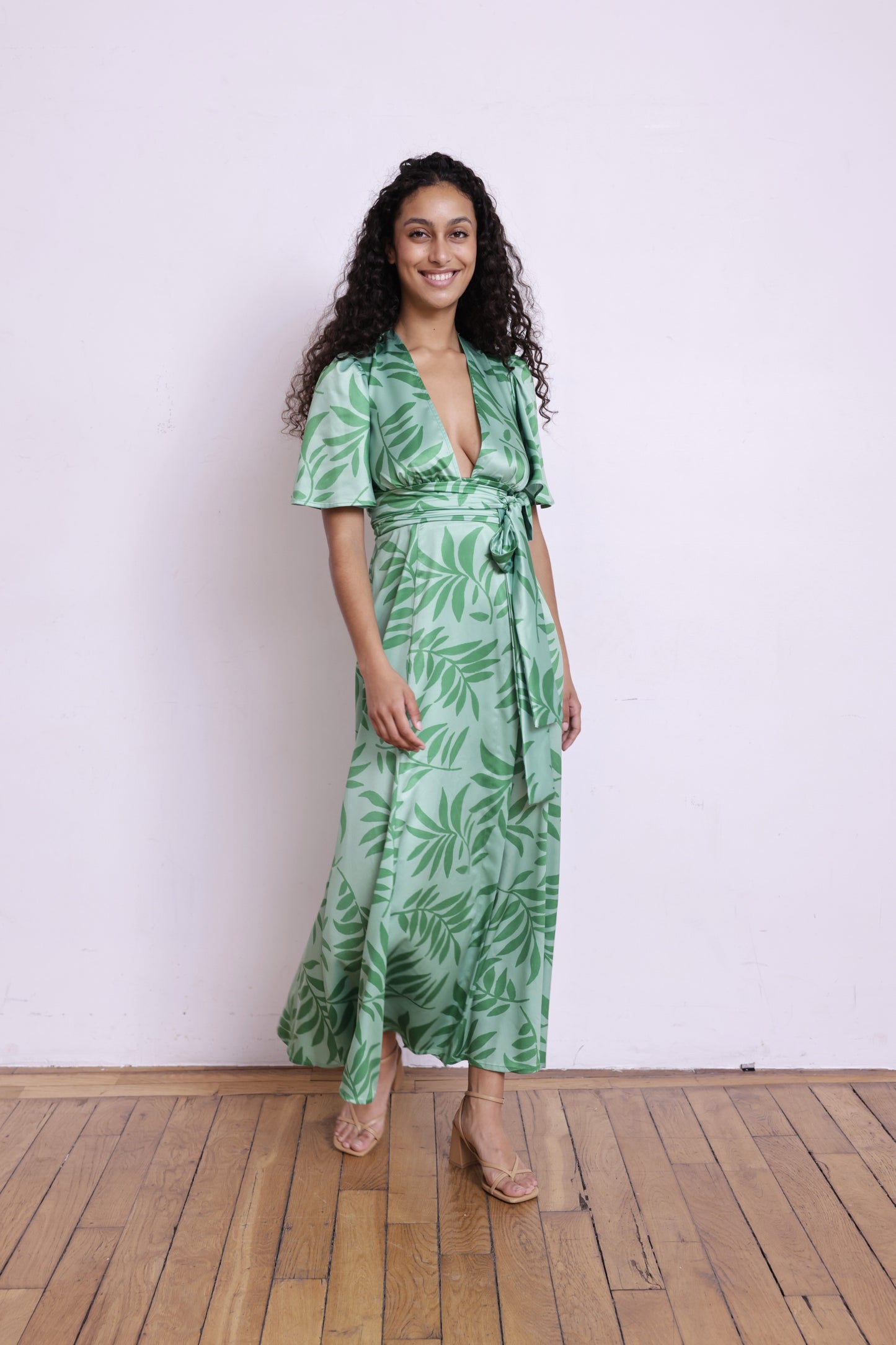 Robe EMMA palma vert