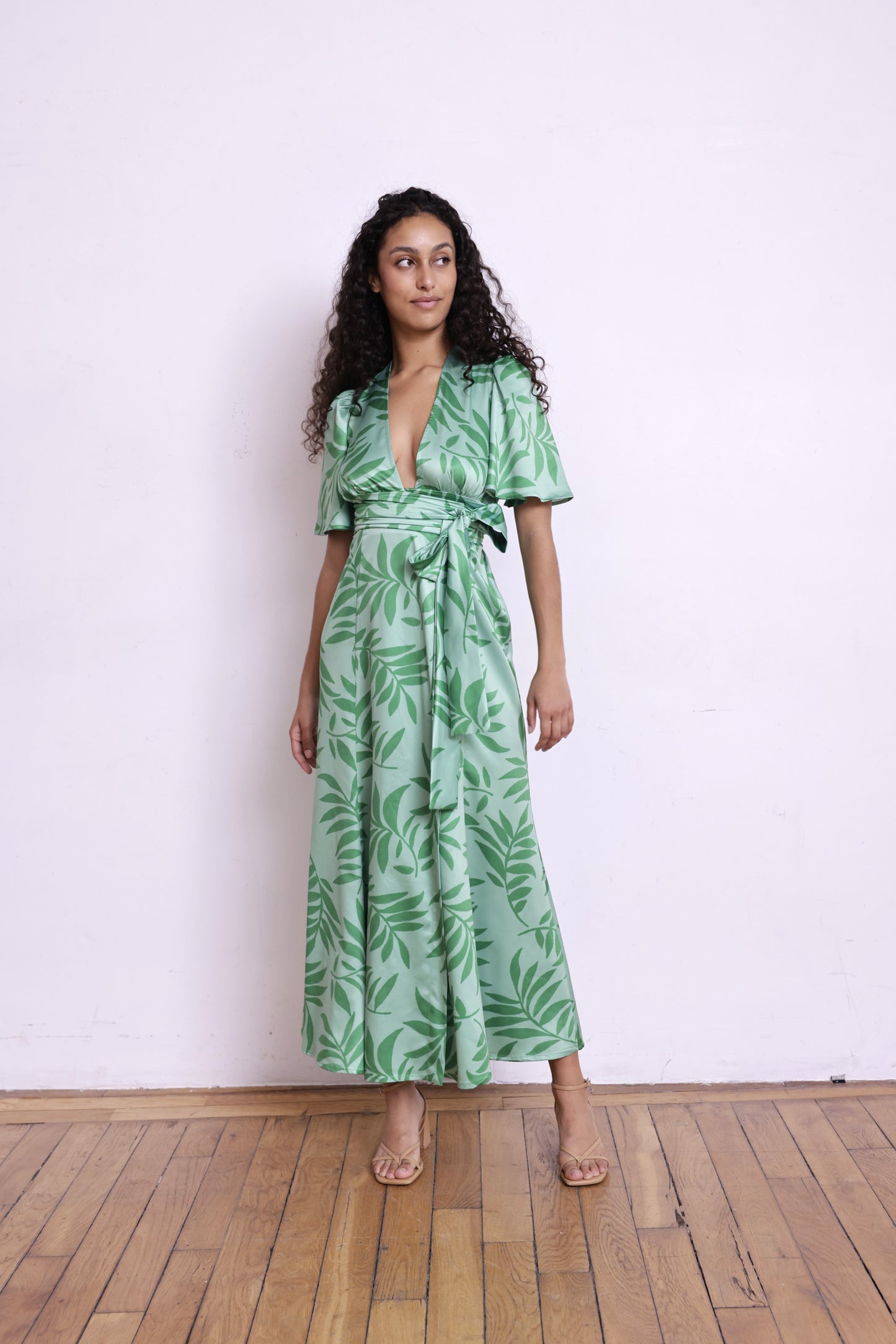 Robe EMMA palma vert