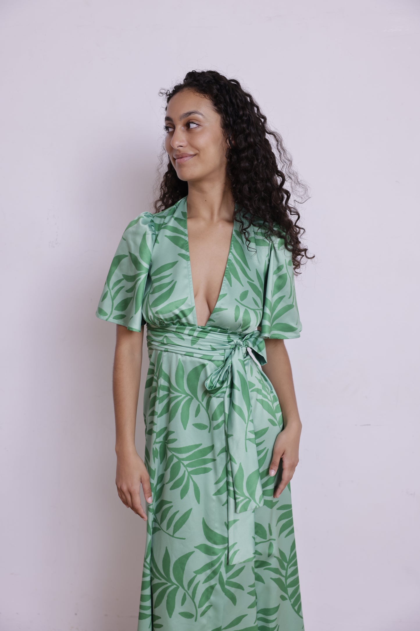 Robe EMMA palma vert