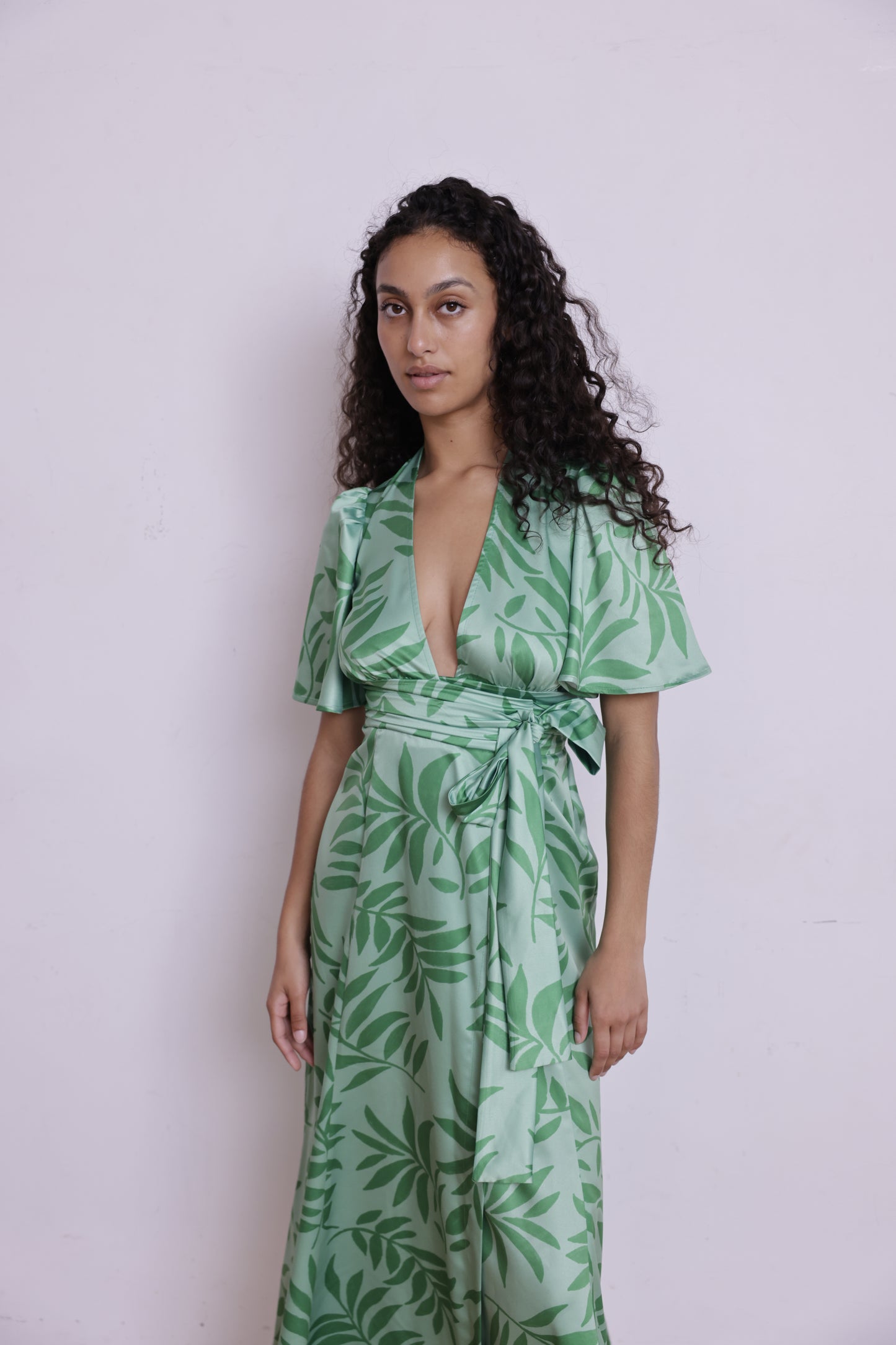 Robe EMMA palma vert